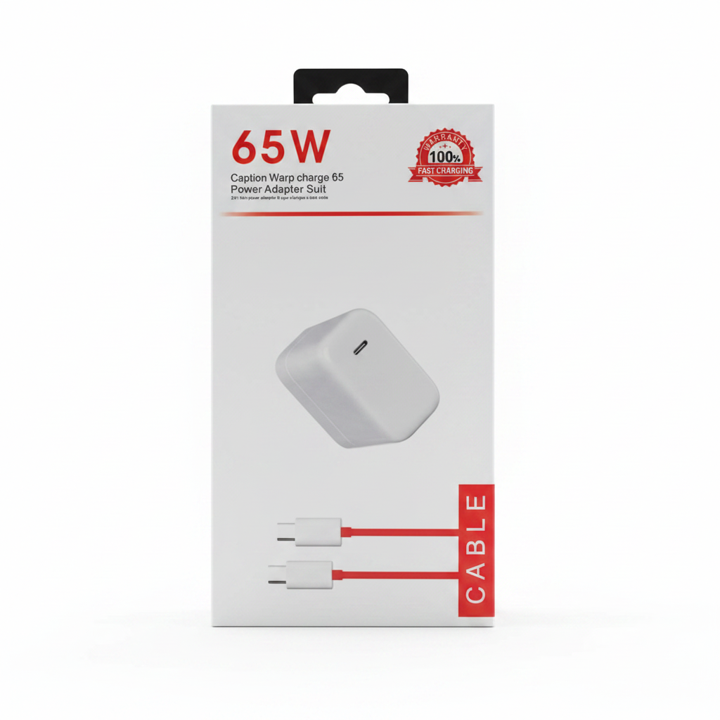 OnePlus Warp Charge 65 Power Adapter + SUPERVOOC Type-C to Type-C Cable