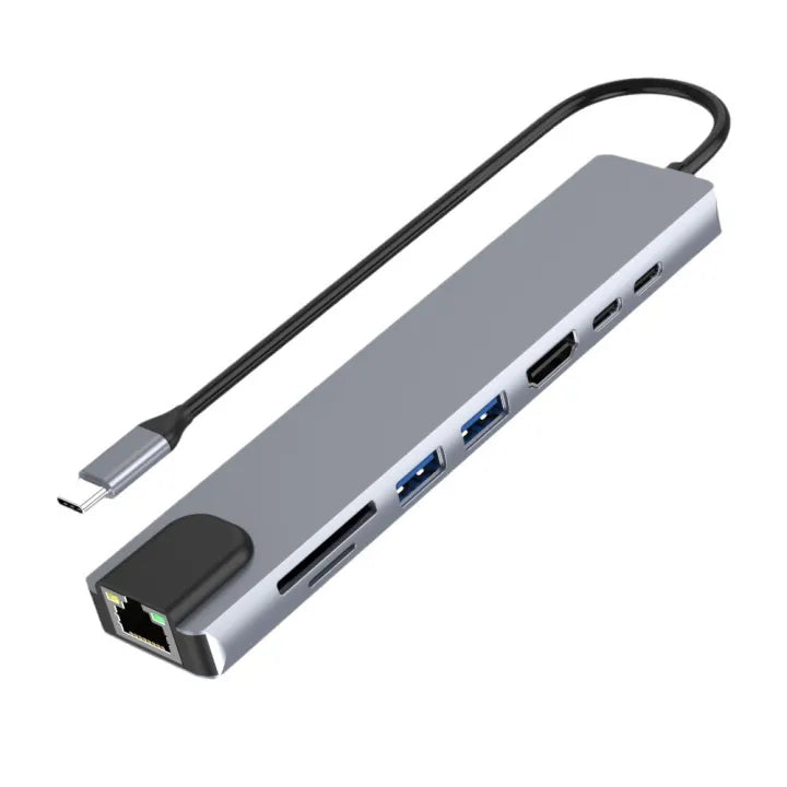 8-in-1 USB-C Hub Pakistan – HDMI, SD Card & Fast Charging Docking Station