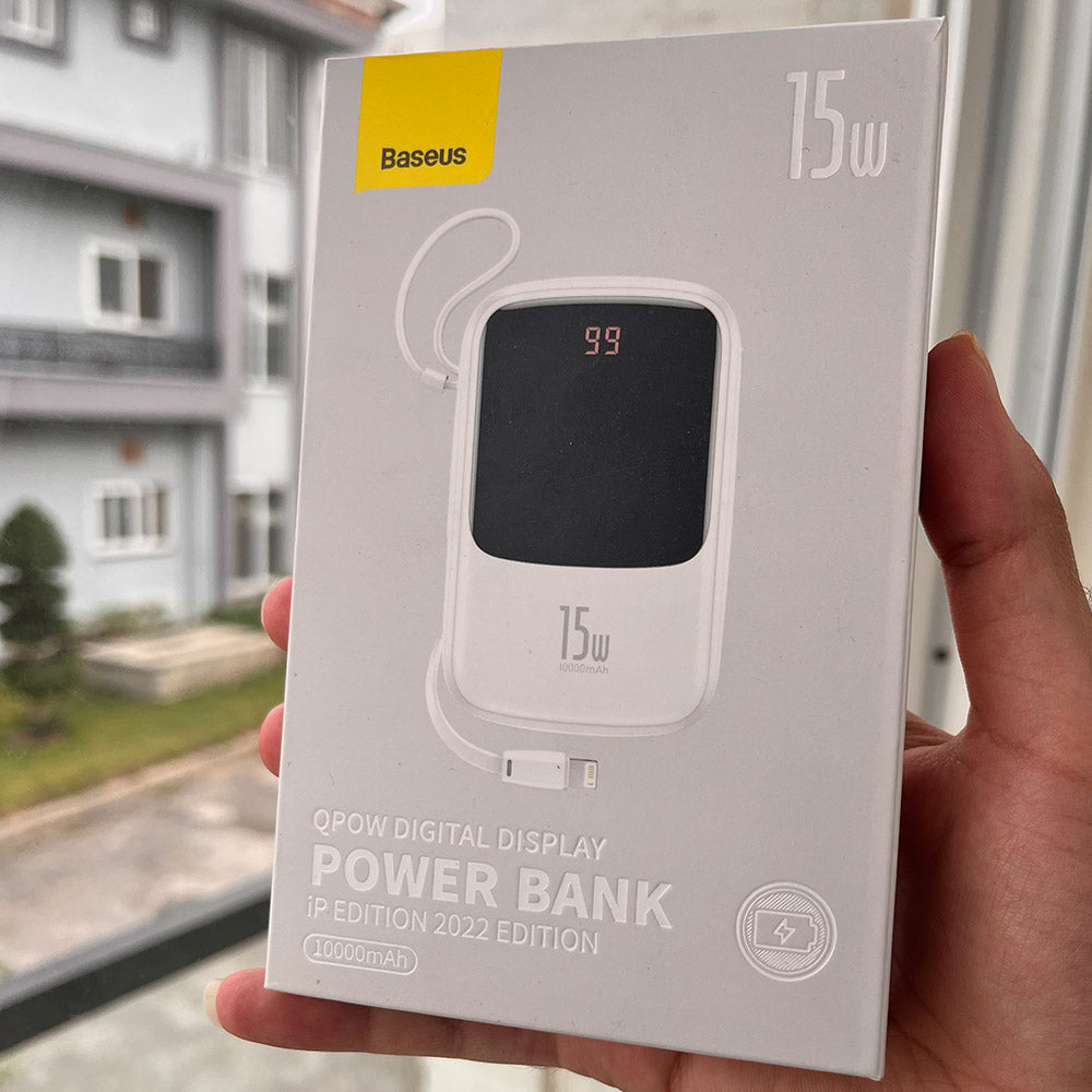 Baseus Qpow 10000mAh Power Bank Pakistan – Built-in Cable Fast Charging