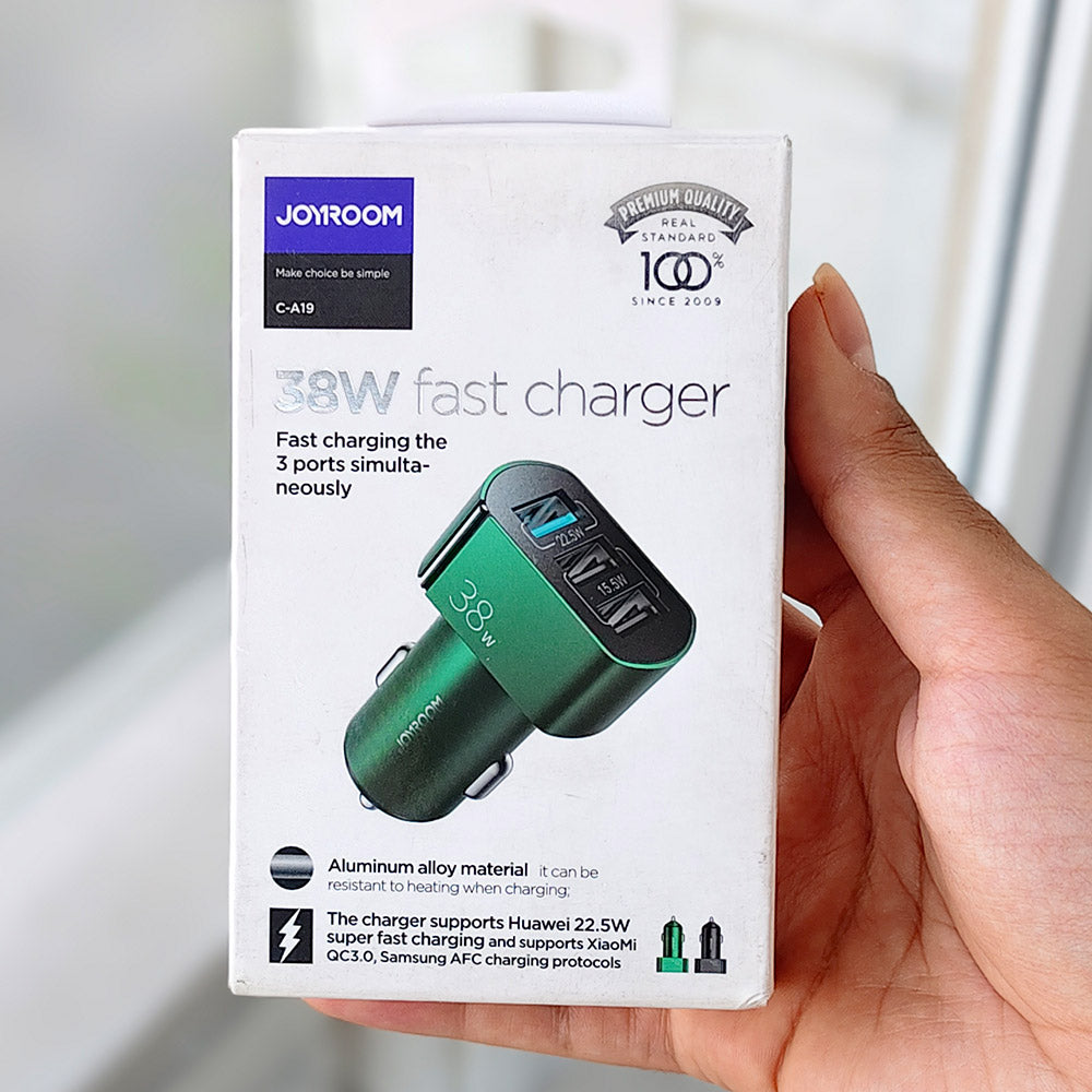 Joyroom 38W 3-Port Fast Car Charger Pakistan – C-A19