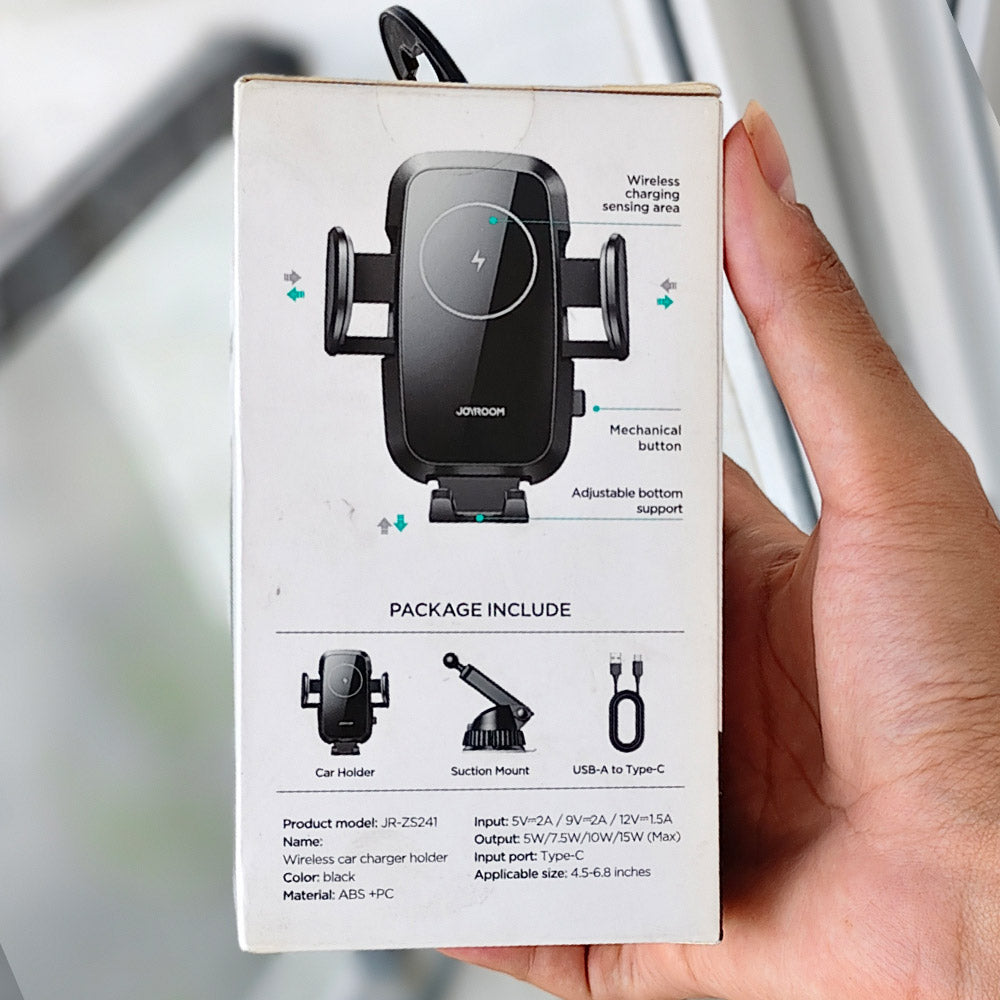 Joyroom 15W Wireless Fast Charging Car Phone Holder Mount Pakistan – JR-ZS241