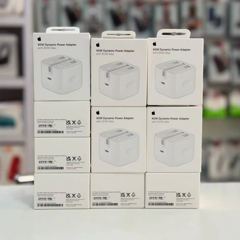 Apple 40W Dynamic Fast Charging Adapter Pakistan 3-Pin (UK Variant) – 60W Max